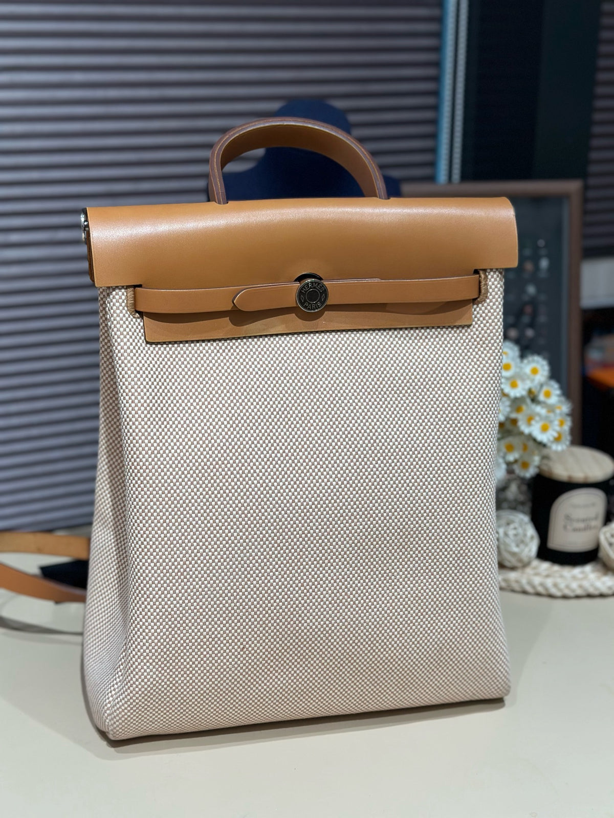 Hermes - Herbag a dos 31 - Cloth - Beige - (medium)