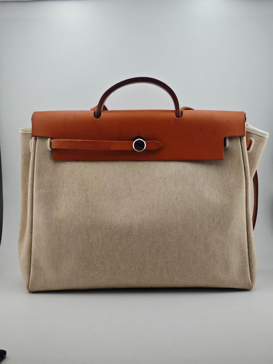 Hermes - Herbag - Cloth - Beige - (large)