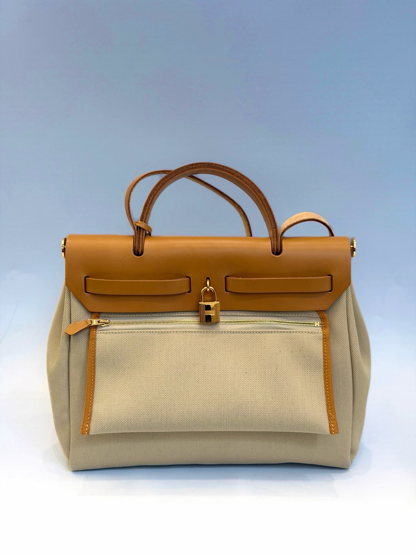 Hermes - Herbag - Cloth - Beige - (Medium)