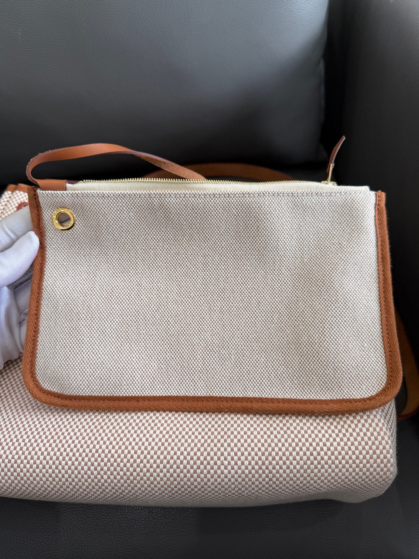 Hermès - Herbag - Cloth - Beige - (medium)
