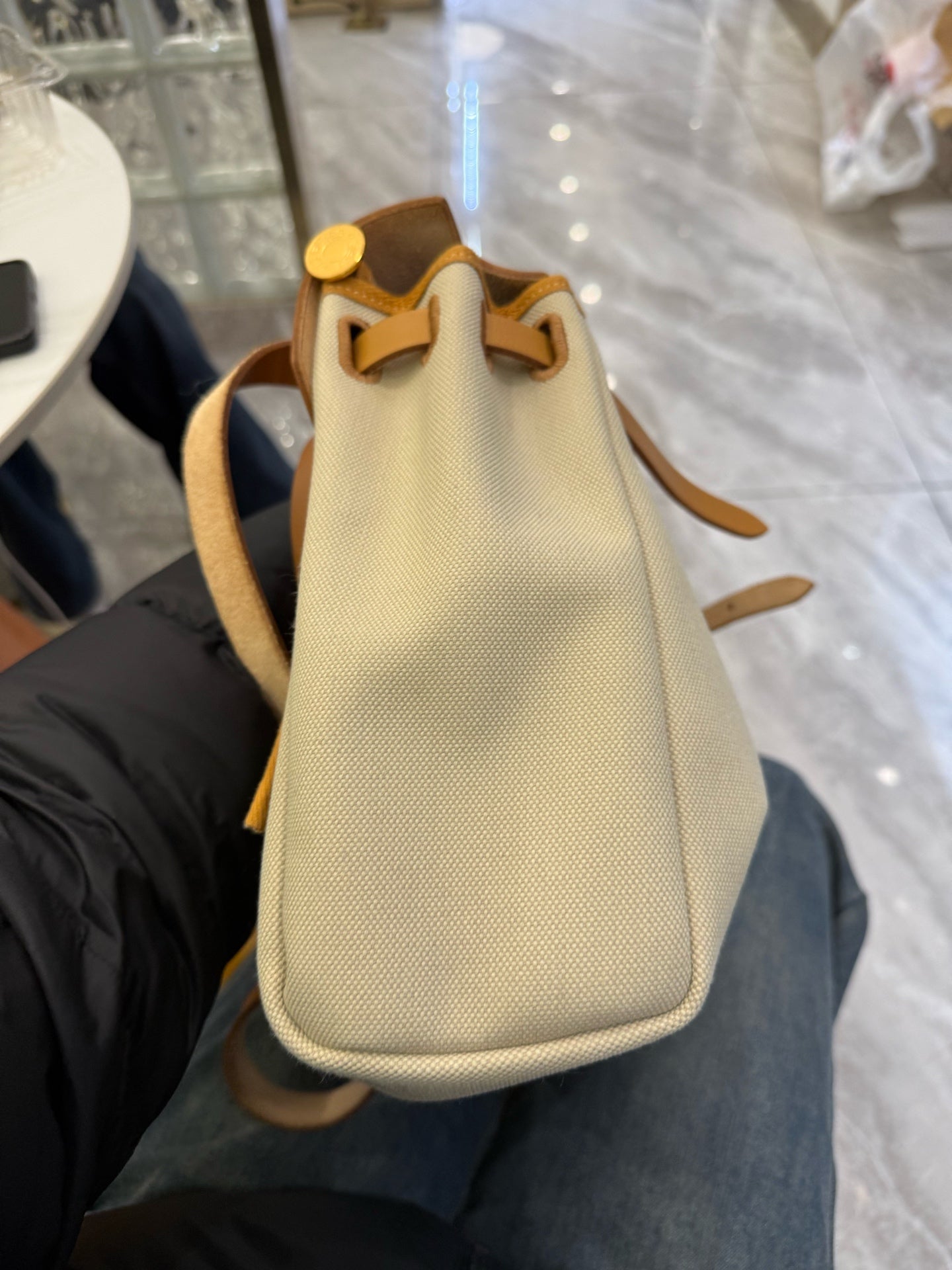 Hermes - Herbag - Cloth - Beige - (Medium)