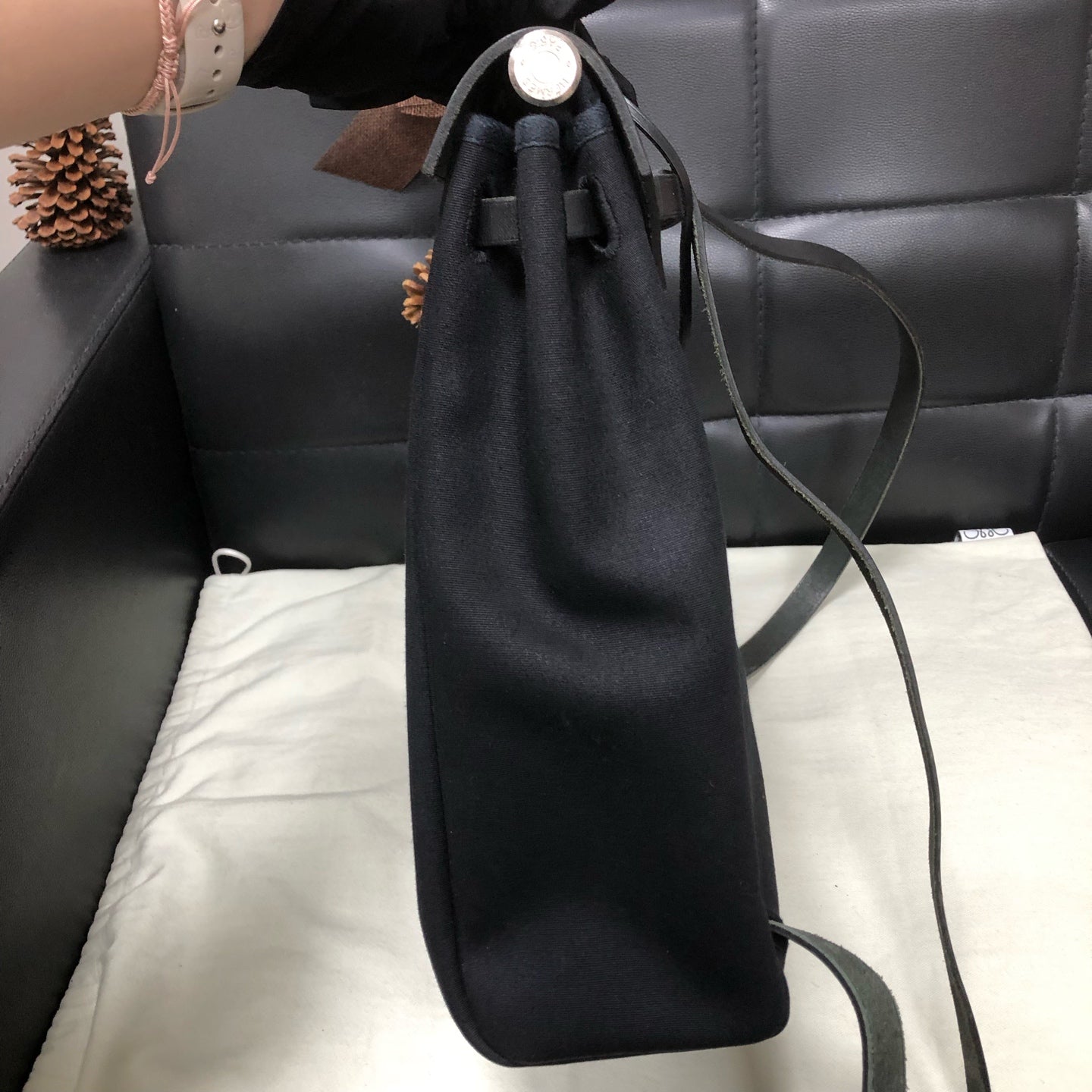 Hermes - Herbag - Cloth - Black - (medium)