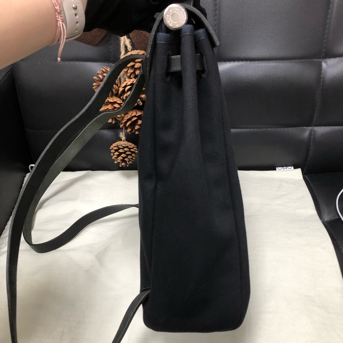 Hermes - Herbag - Cloth - Black - (medium)