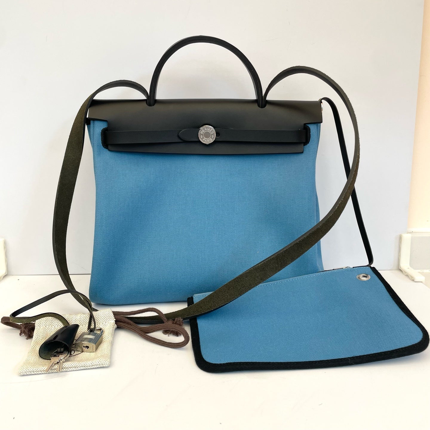 Hermes - Herbag - Cloth - Blue - (medium)