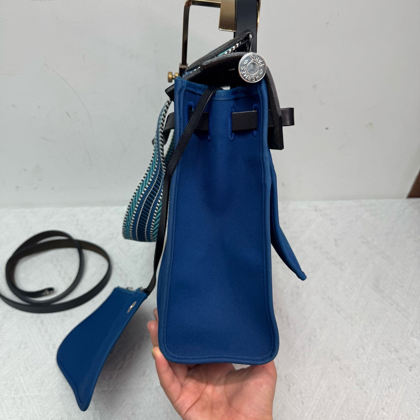 Hermès - Herbag - Cloth - Blue - (Medium)