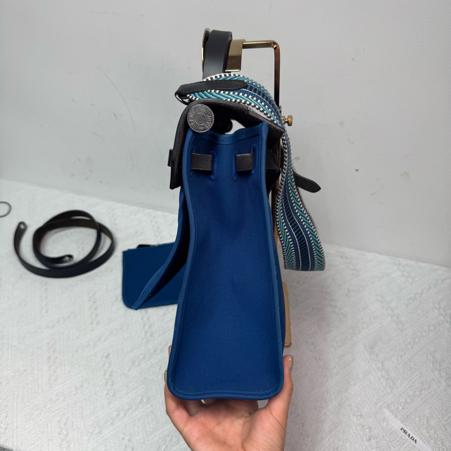 Hermès - Herbag - Cloth - Blue - (Medium)