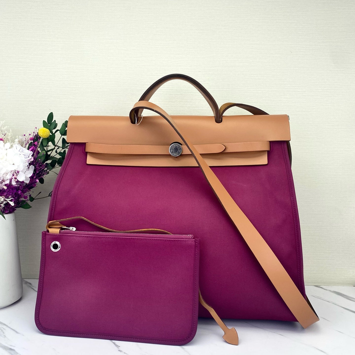 Hermès - Herbag - Cloth - Pink - (large)