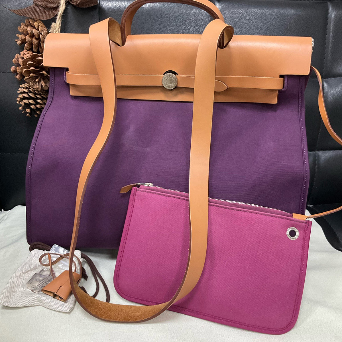 Hermes - Herbag - Cloth - Purple - (large)