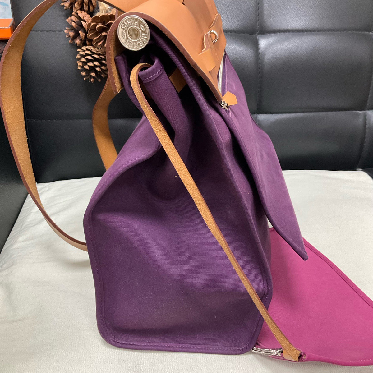 Hermes - Herbag - Cloth - Purple - (large)