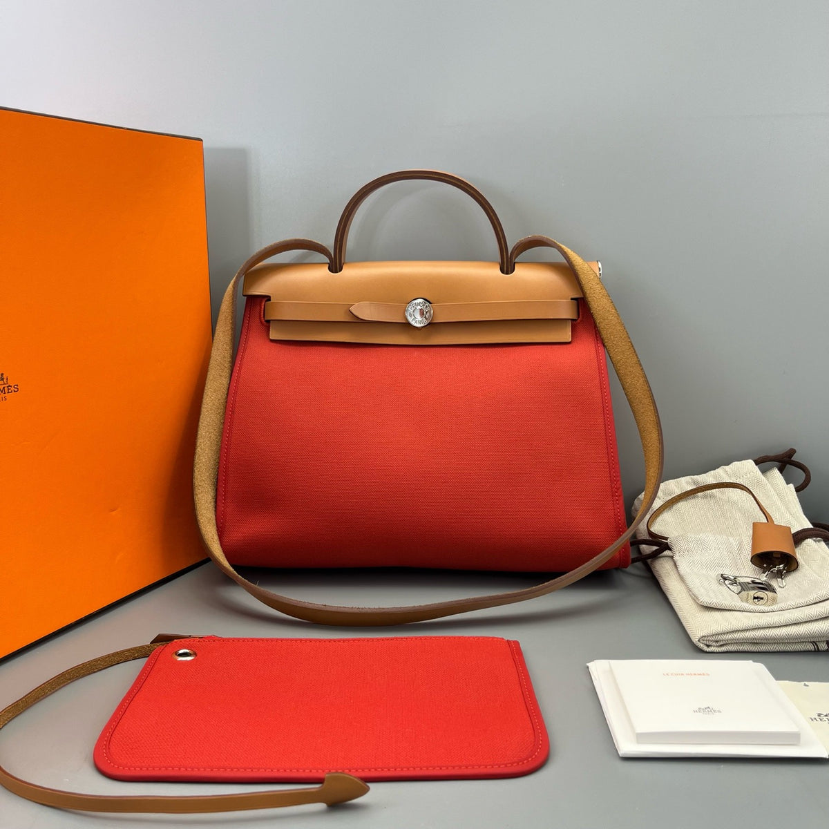 Hermes - Herbag - Cloth - Red - (medium)
