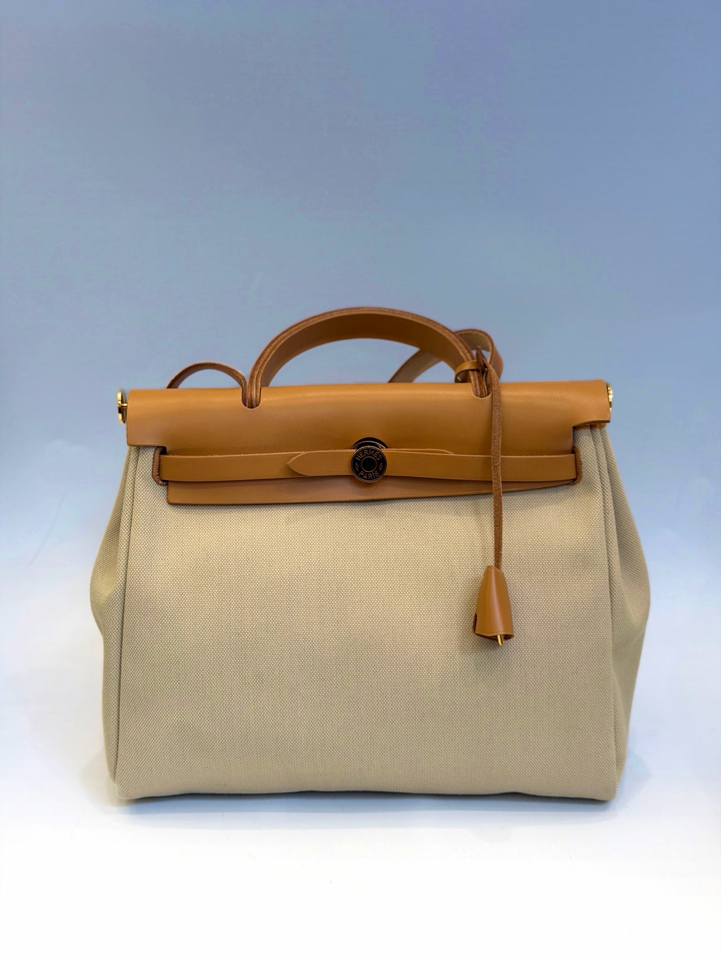 Hermès - Herbag - Cotton - Beige - (medium)