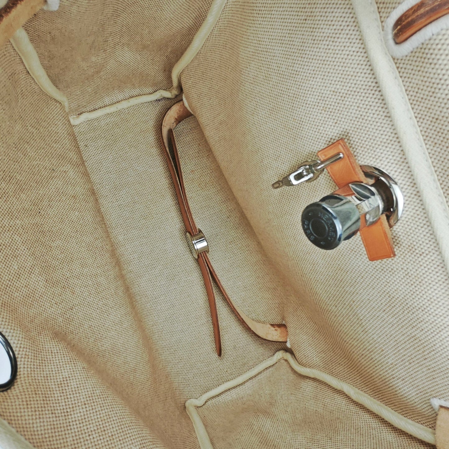 Hermès - Herbag - Cotton - Beige - (Medium)