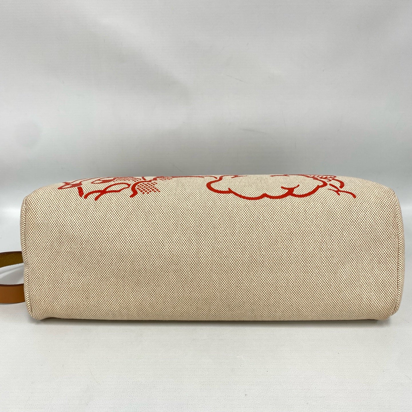 Hermès - Herbag Zip 31 - Canvas and natural tan leather - Beige with Tan leather and Red pattern - (Medium)