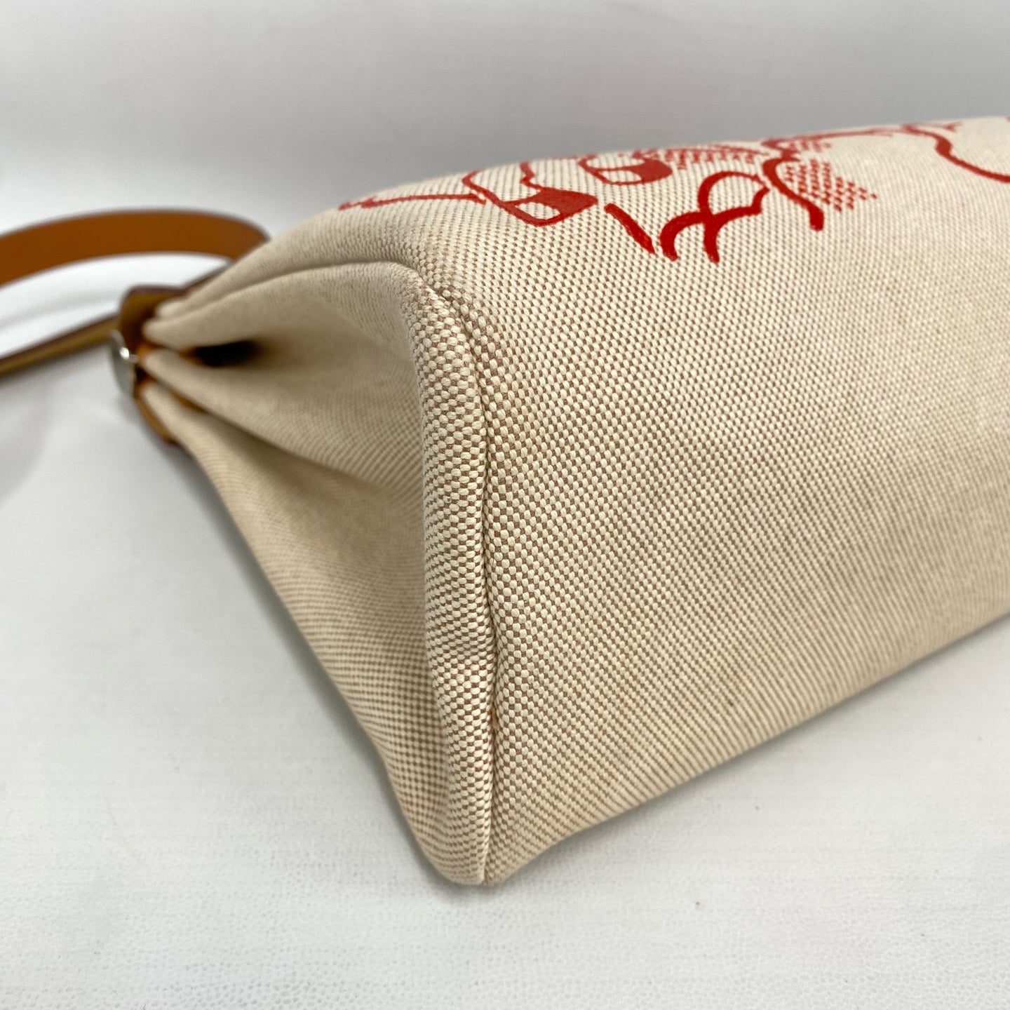 Hermès - Herbag Zip 31 - Canvas and natural tan leather - Beige with Tan leather and Red pattern - (Medium)