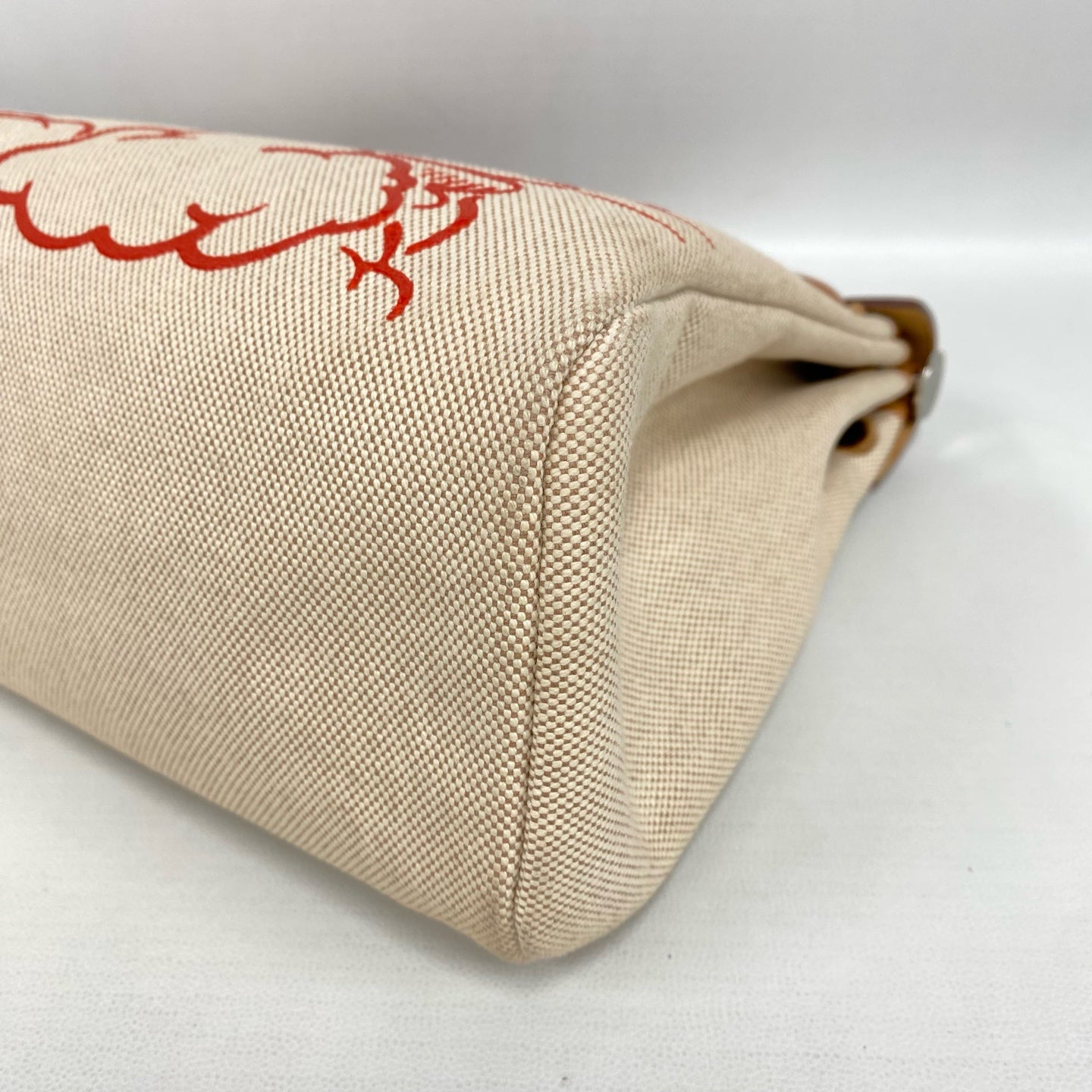 Hermès - Herbag Zip 31 - Canvas and natural tan leather - Beige with Tan leather and Red pattern - (Medium)