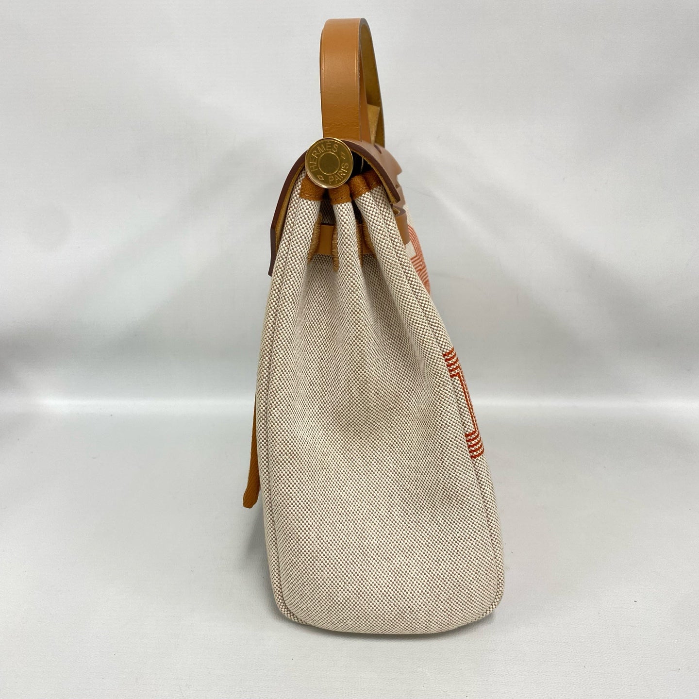 Hermès - Herbag Zip 31 - Canvas and Vache Hunter leather - Beige, Golden Brown, and Orange - (31)