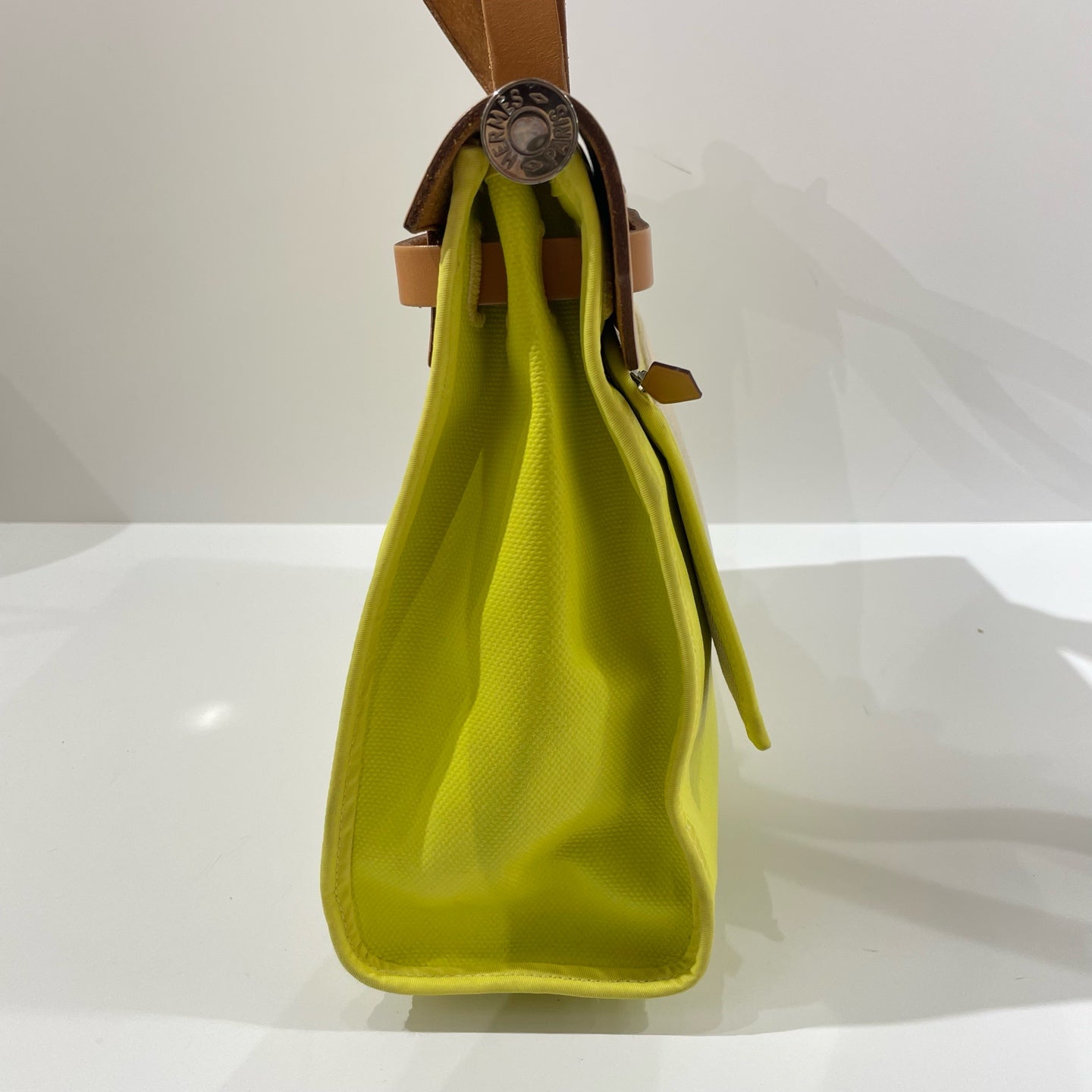 Hermès - Herbag Zip 31 - Canvas and Vachetta leather - Lemon Yellow with Natural Tan Leather - (medium)
