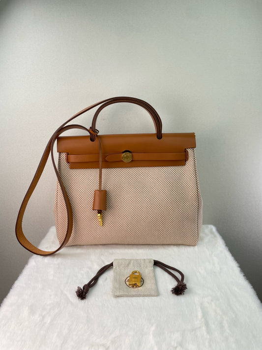 Hermès - Herbag Zip 31 - Cloth - Beige - (medium)