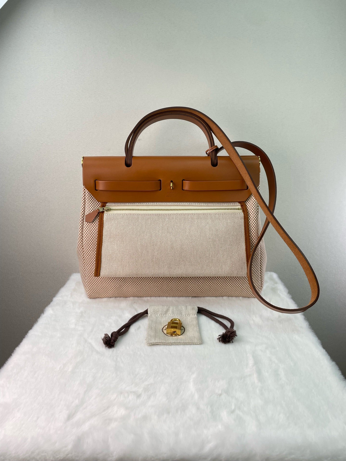 Hermès - Herbag Zip 31 - Cloth - Beige - (medium)