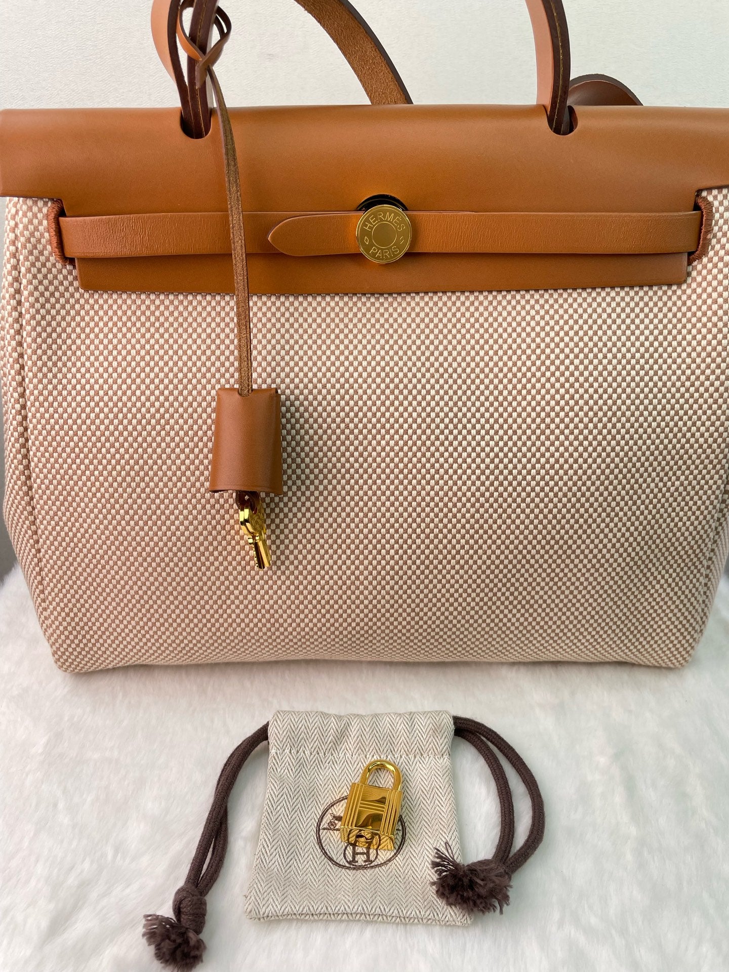 Hermès - Herbag Zip 31 - Cloth - Beige - (medium)