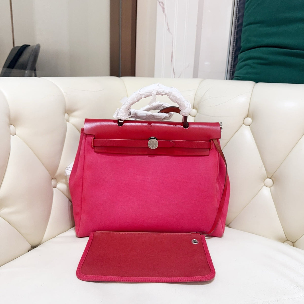 Hermes - Herbag Zip 31 - Cloth - Pink - (Medium)