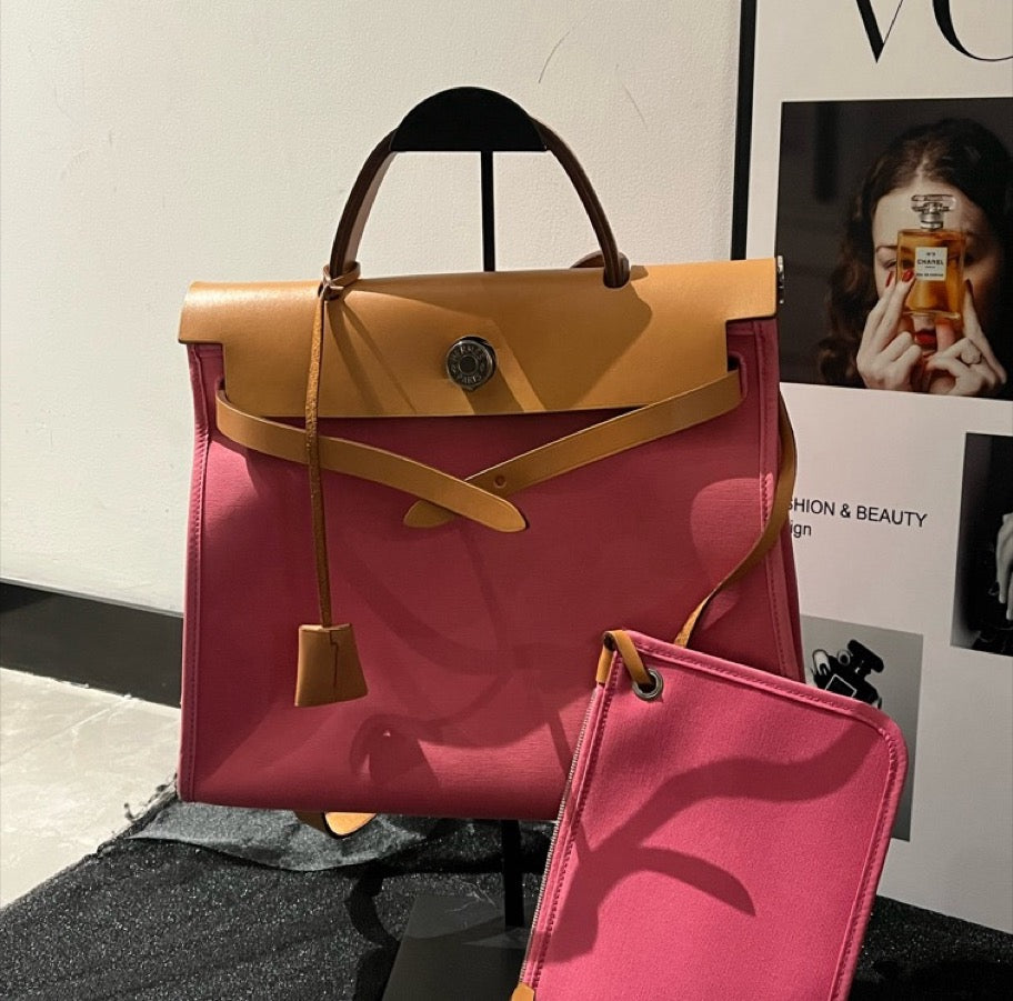 Hermes - Herbag Zip 31 - Cloth - Pink - (medium)