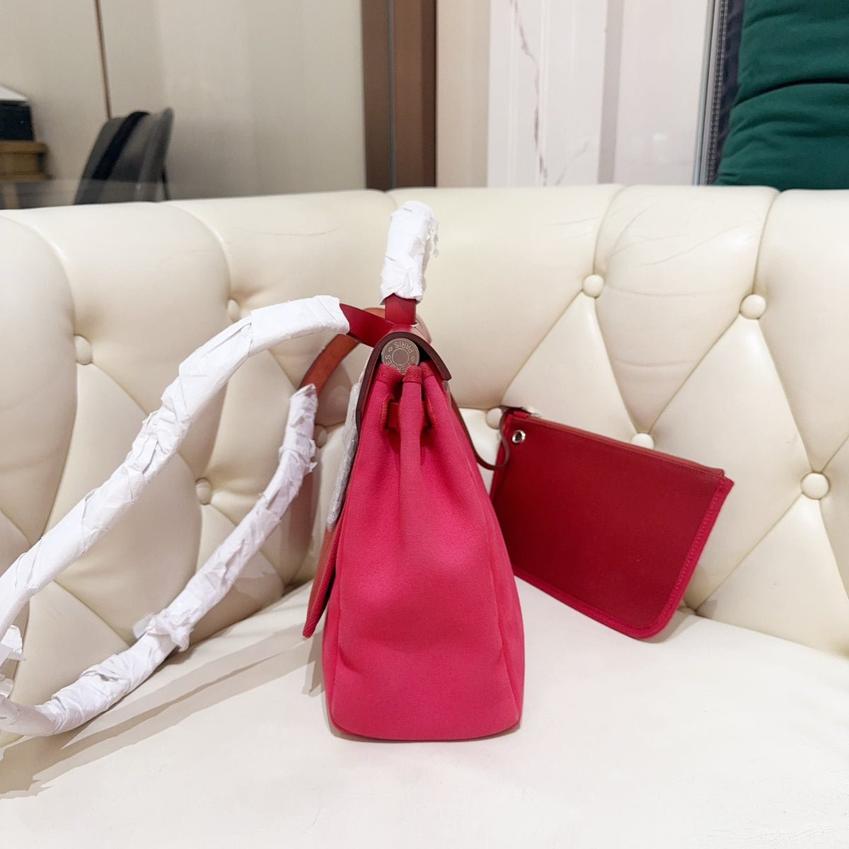 Hermes - Herbag Zip 31 - Cloth - Pink - (Medium)