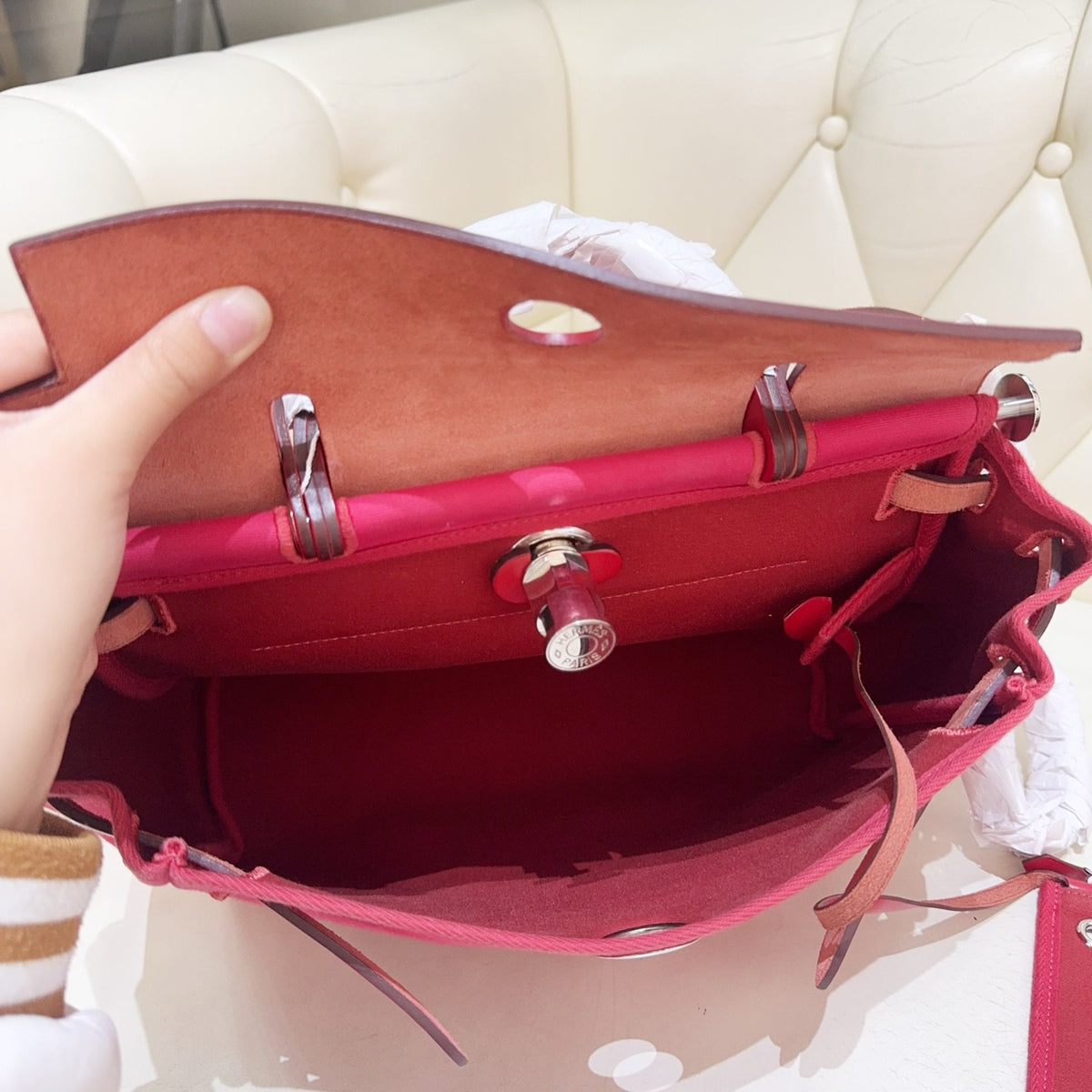 Hermes - Herbag Zip 31 - Cloth - Pink - (Medium)
