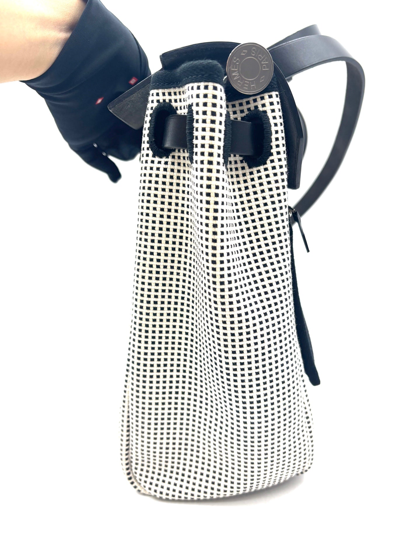 Hermès - Herbag Zip 31 - Cowhide leather and canvas - Black and White - (medium)