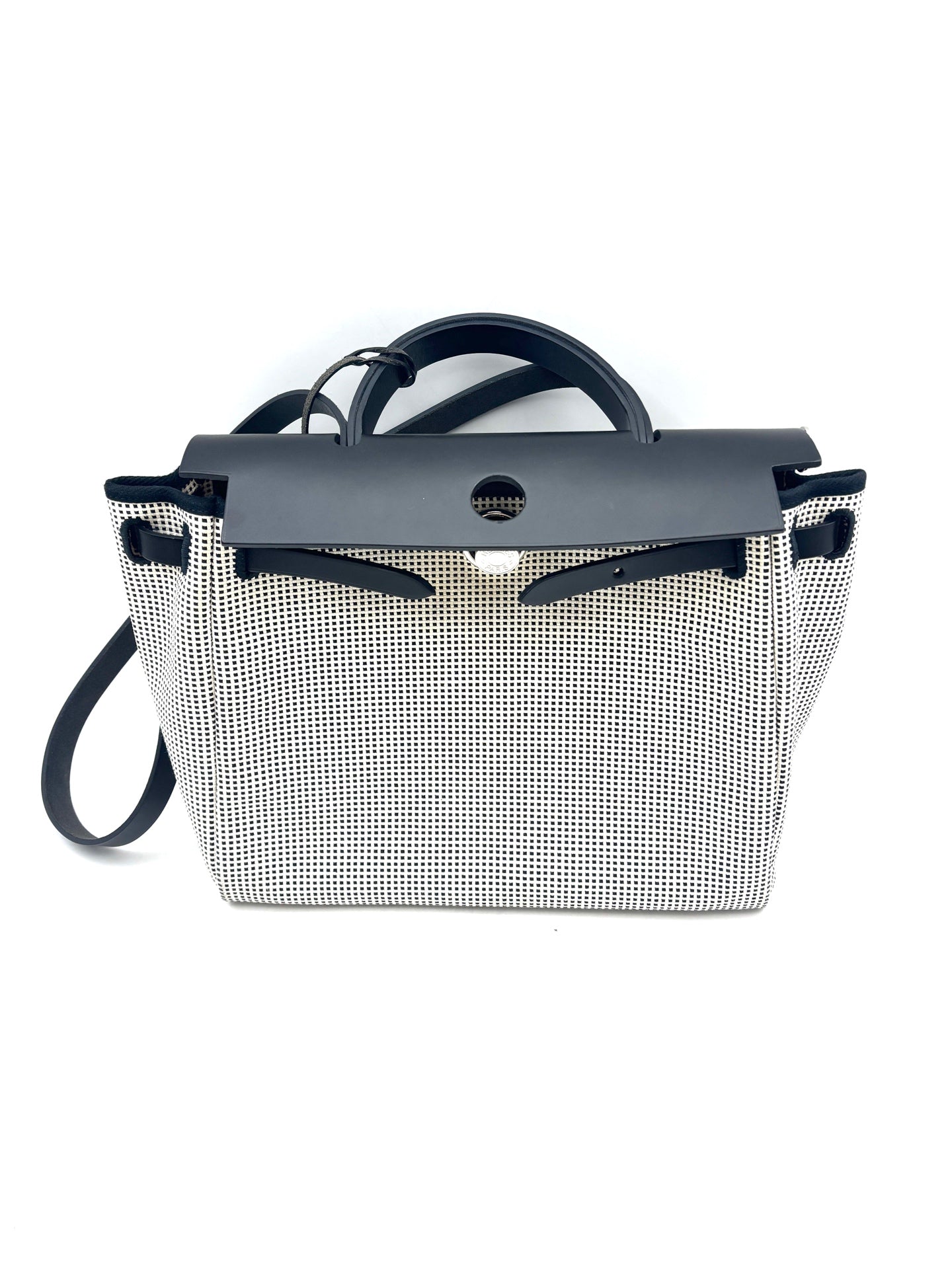 Hermès - Herbag Zip 31 - Cowhide leather and canvas - Black and White - (medium)