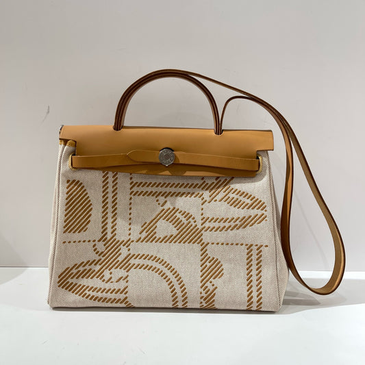 Hermès - Herbag Zip 31 Mad Bride Limited Edition - Toile officier canvas and Barenia leather - Beige and Tan - (medium)