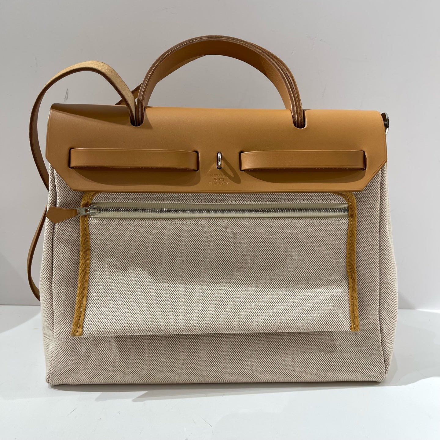 Hermès - Herbag Zip 31 Mad Bride Limited Edition - Toile officier canvas and Barenia leather - Beige and Tan - (medium)