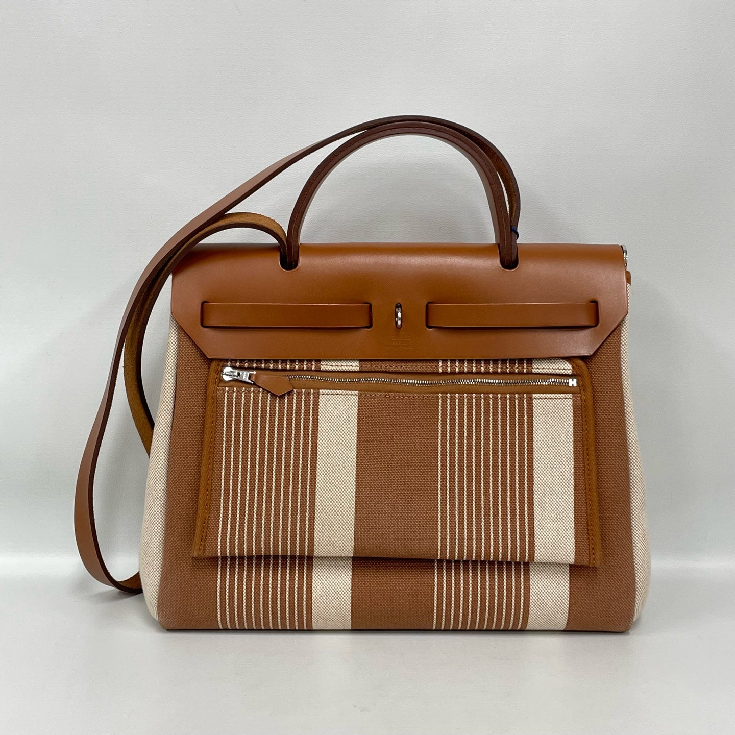 Hermès - Herbag Zip 31 - Toile H Canvas and Vache Hunter Leather - Brown and Beige - (Medium)