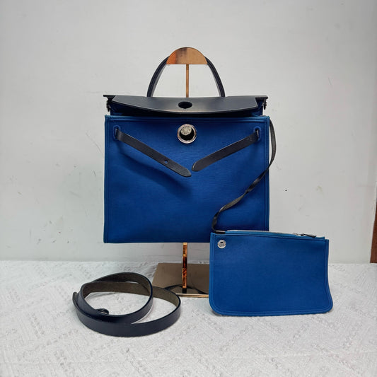 Hermès - Herbag Zip - Cloth - Blue - (medium)