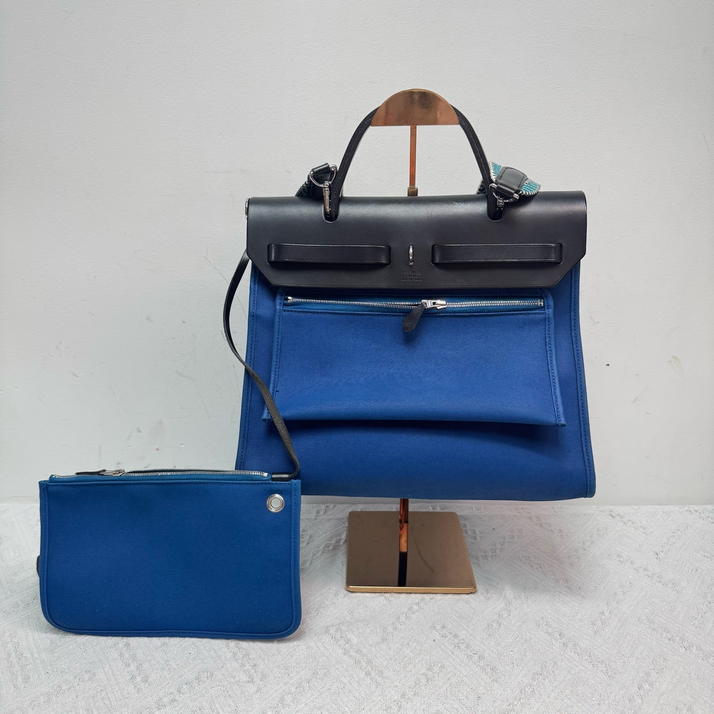 Hermès - Herbag Zip - Cloth - Blue - (medium)