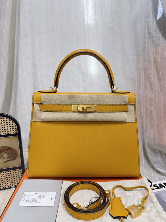 Hermès - Kelly 28 - Leather - Yellow - (28)