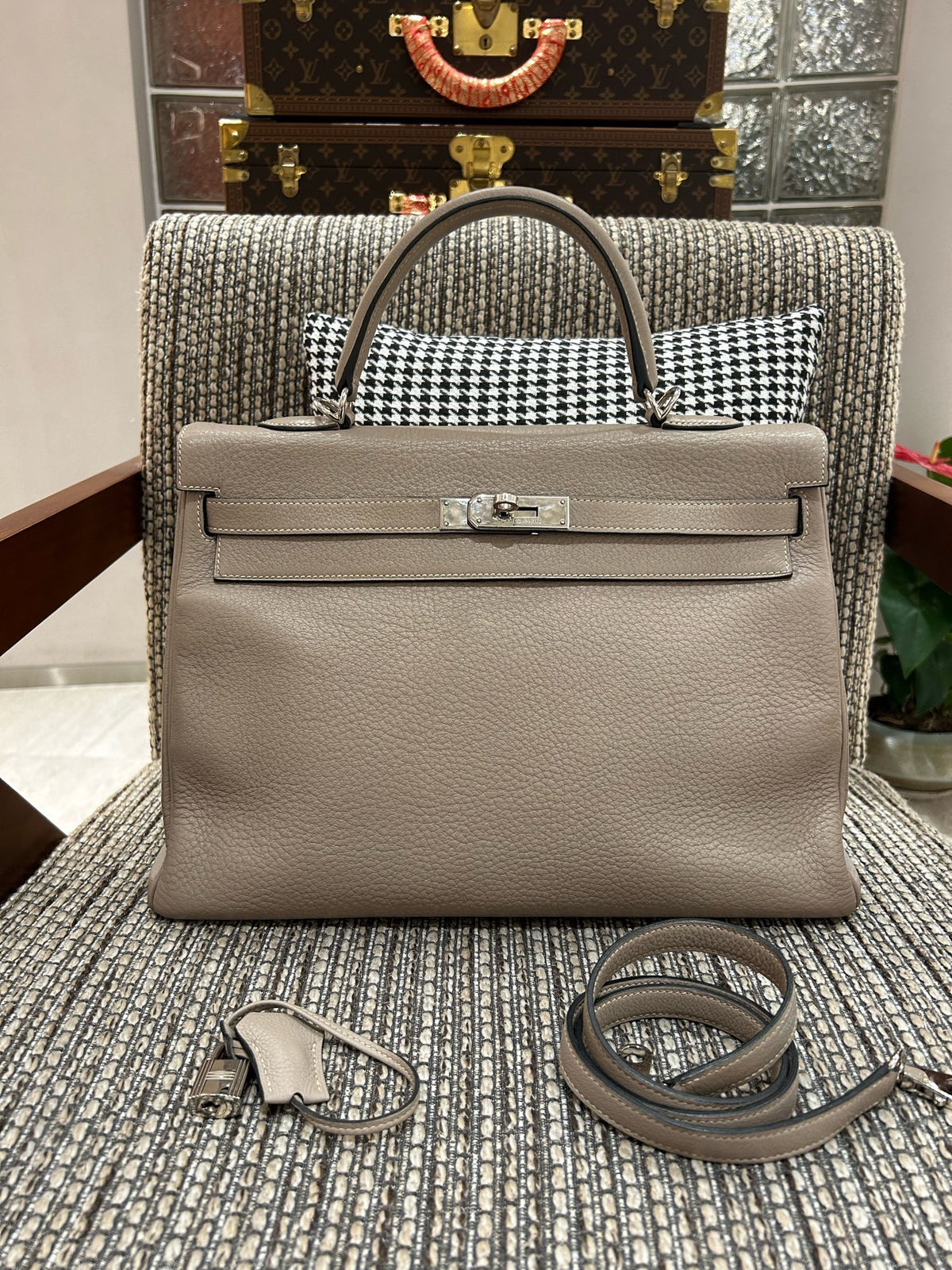 Hermes - Kelly 35 - Leather - Grey - (large)