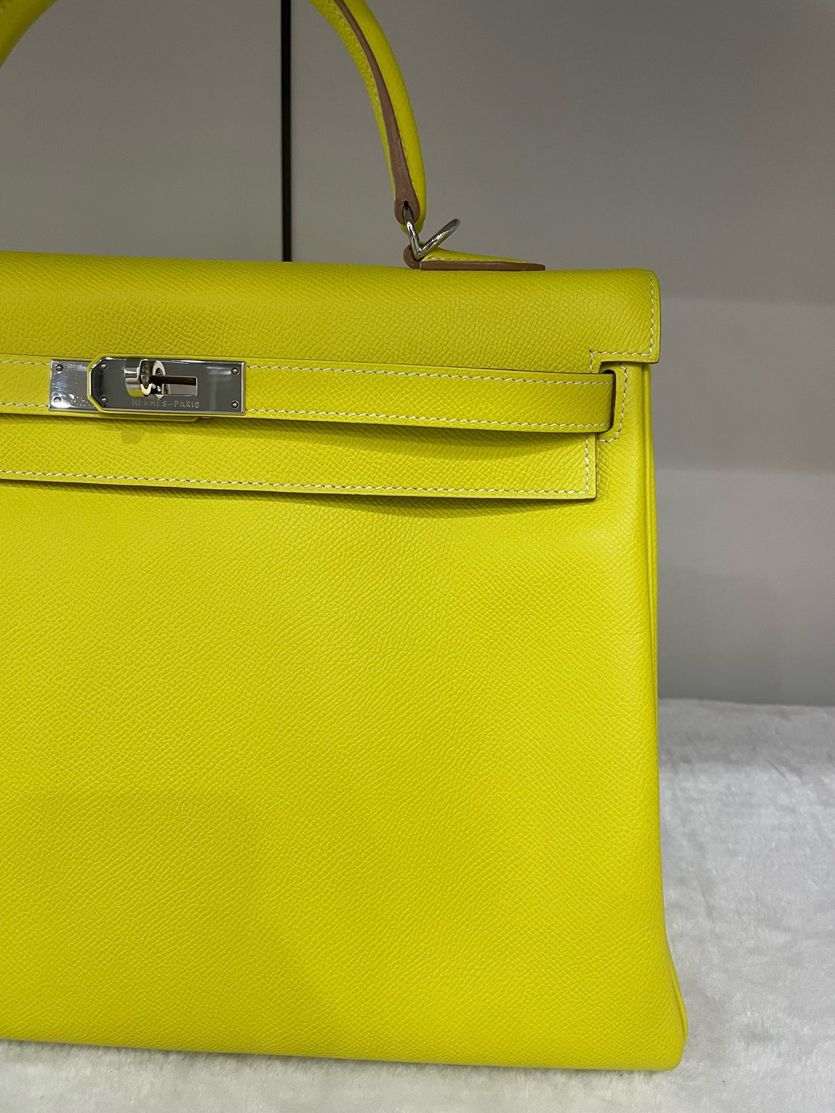 Hermes - Kelly 35 - Leather - Yellow - (large)