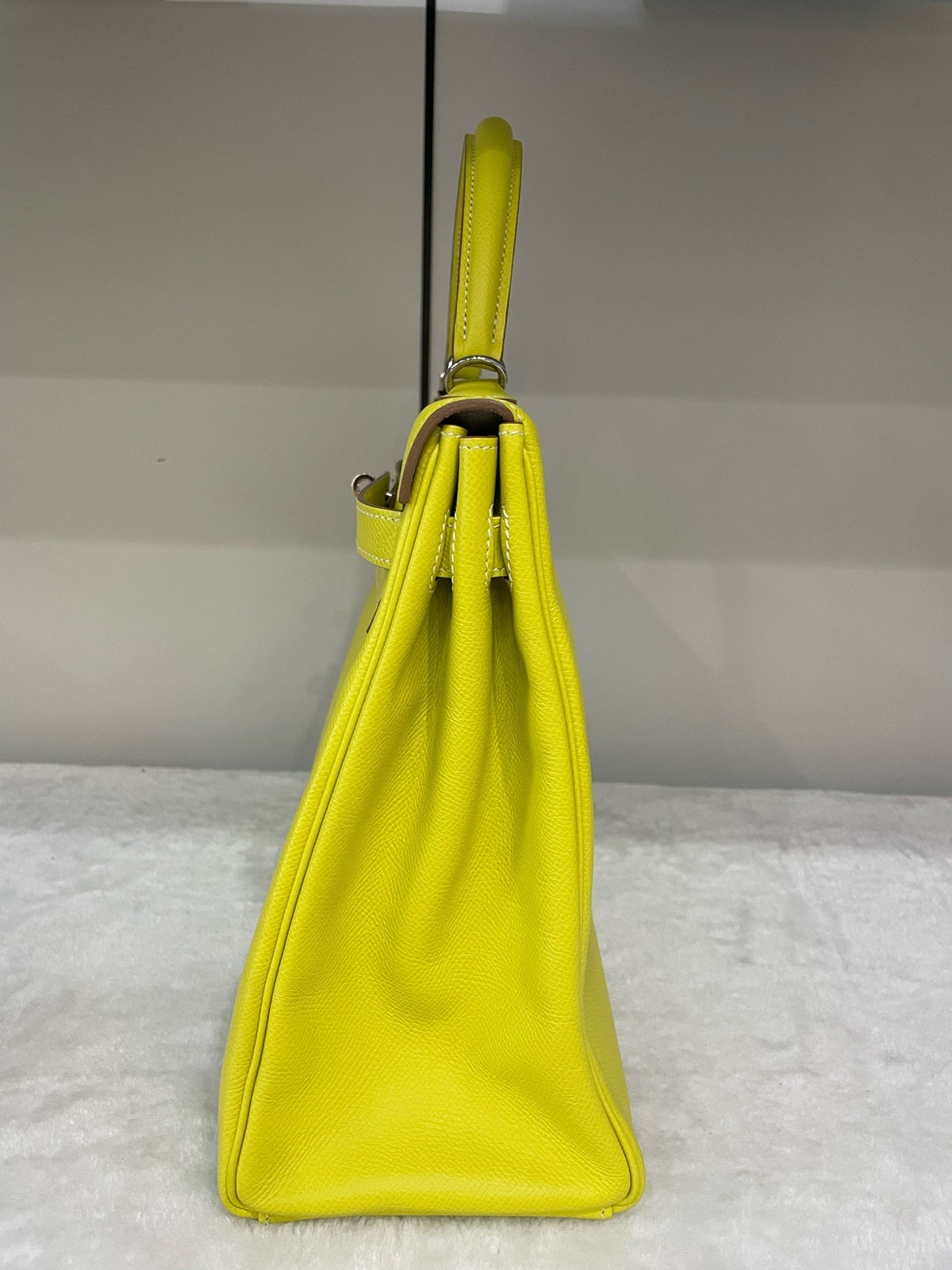 Hermes - Kelly 35 - Leather - Yellow - (large)