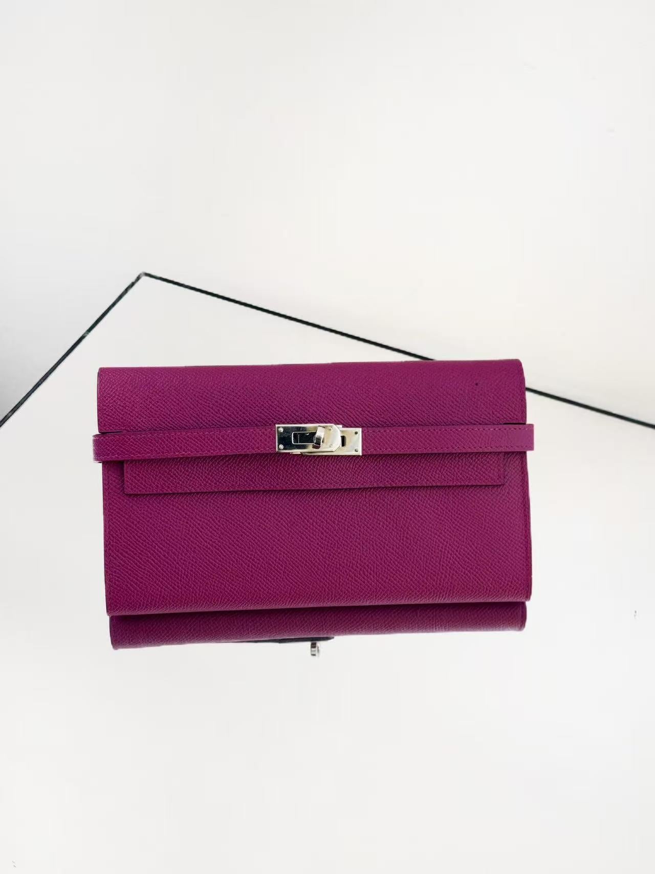Hermès - Kelly Classic Wallet - Epsom leather - Rose Purple