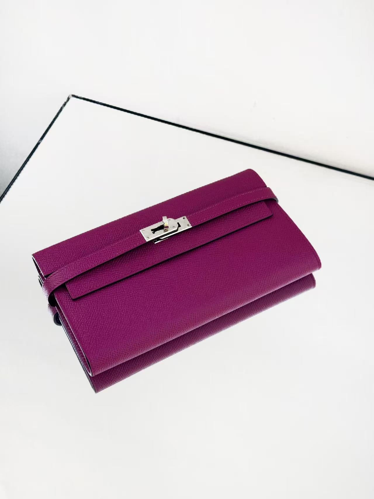 Hermès - Kelly Classic Wallet - Epsom leather - Rose Purple