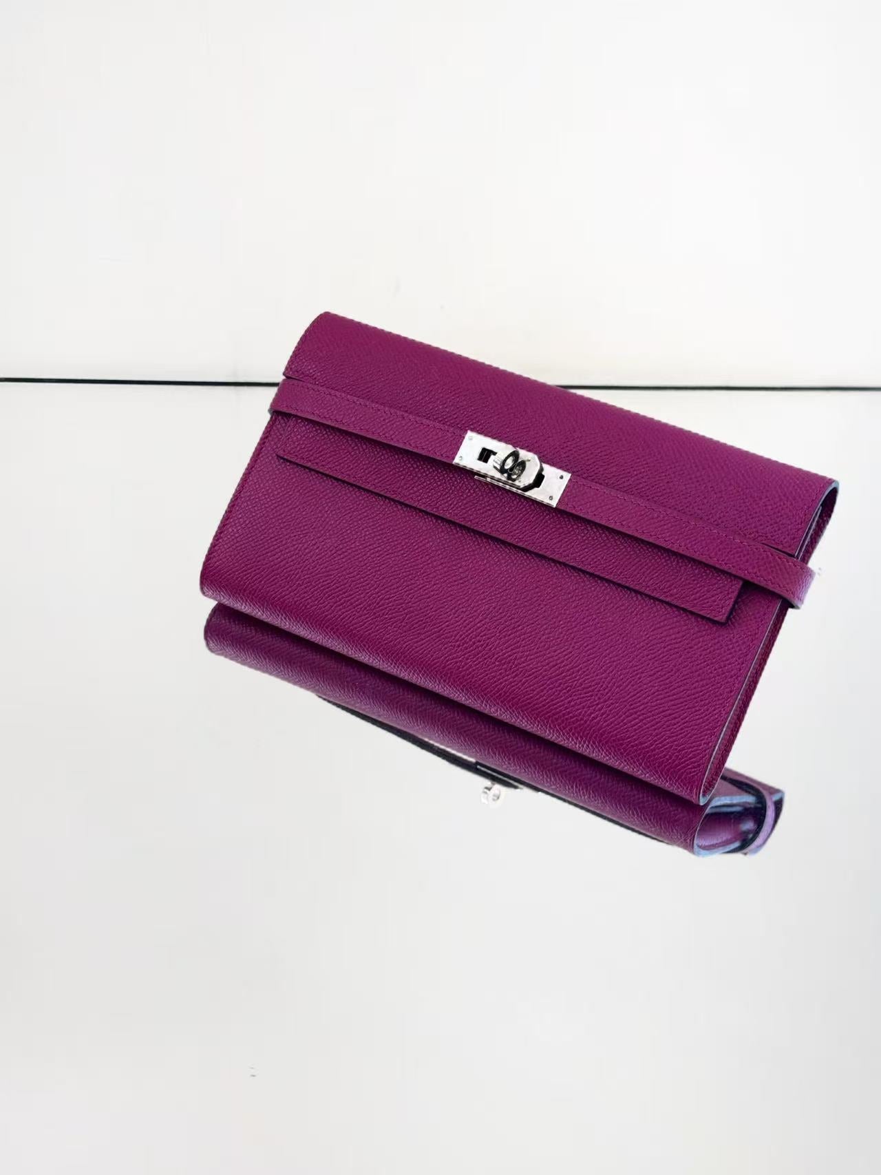 Hermès - Kelly Classic Wallet - Epsom leather - Rose Purple