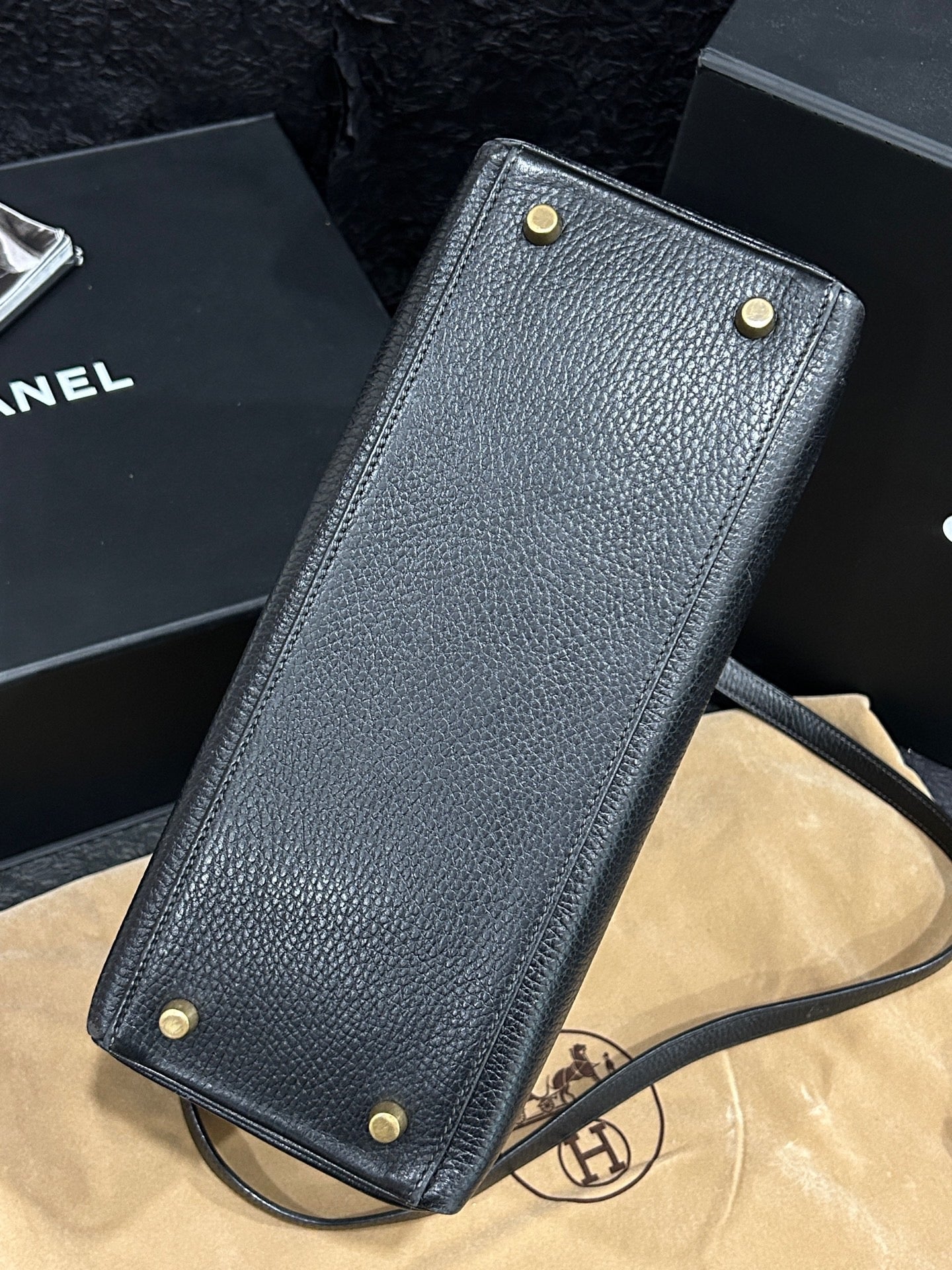 Hermès - Kelly - Leather - Black - (28cm)