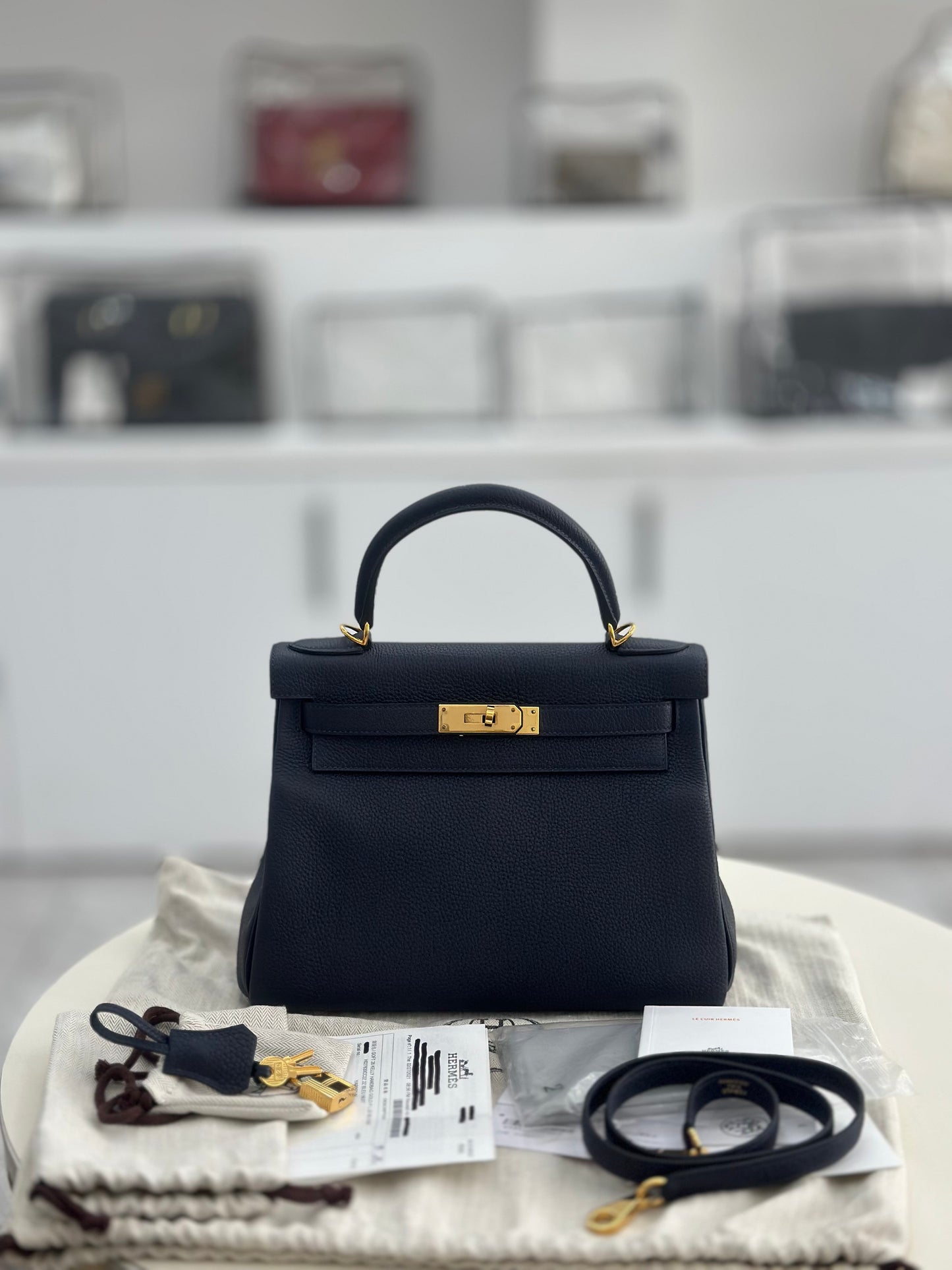 Hermès - Kelly - Leather - Navy - (28)