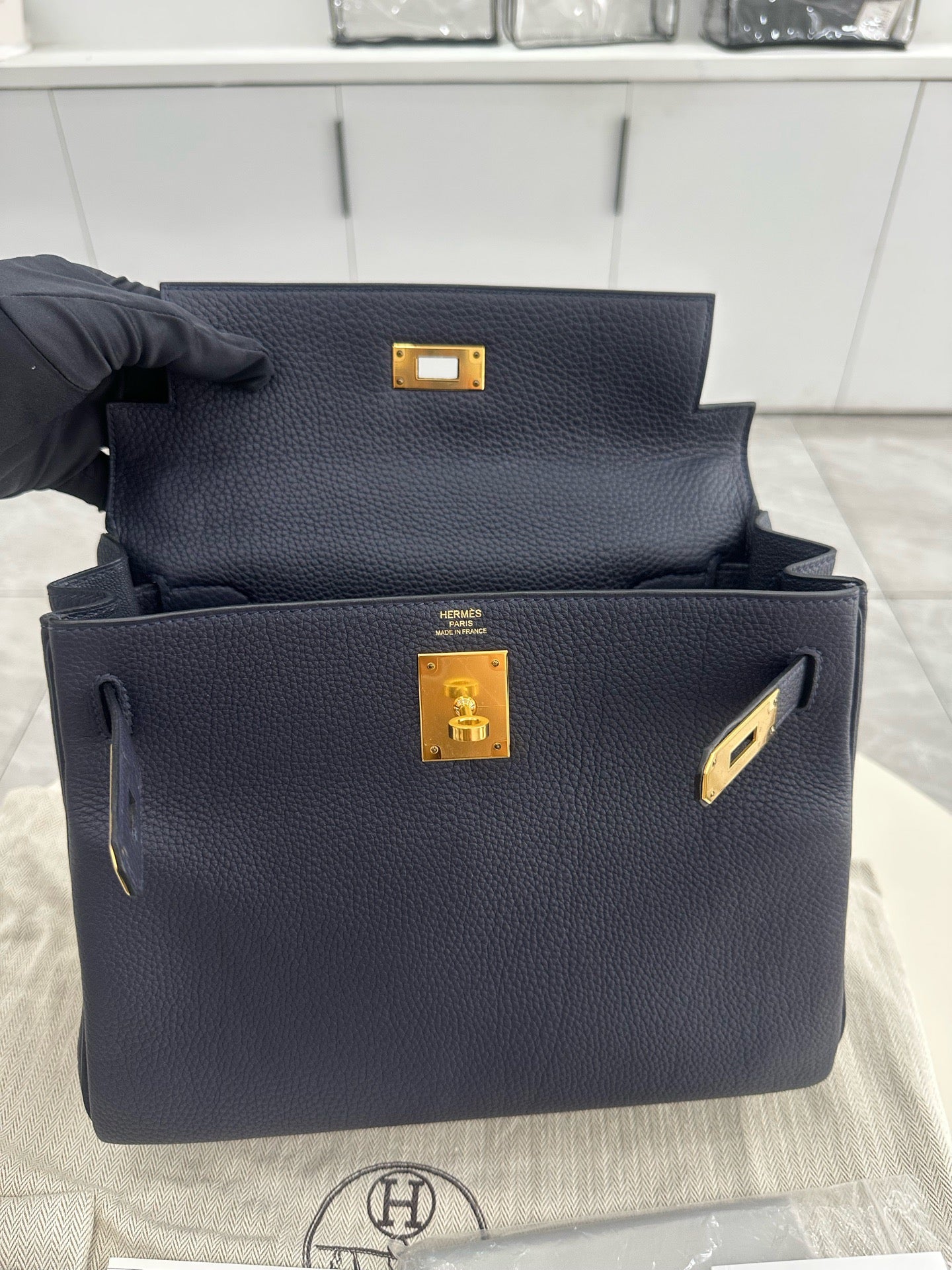 Hermès - Kelly - Leather - Navy - (28)