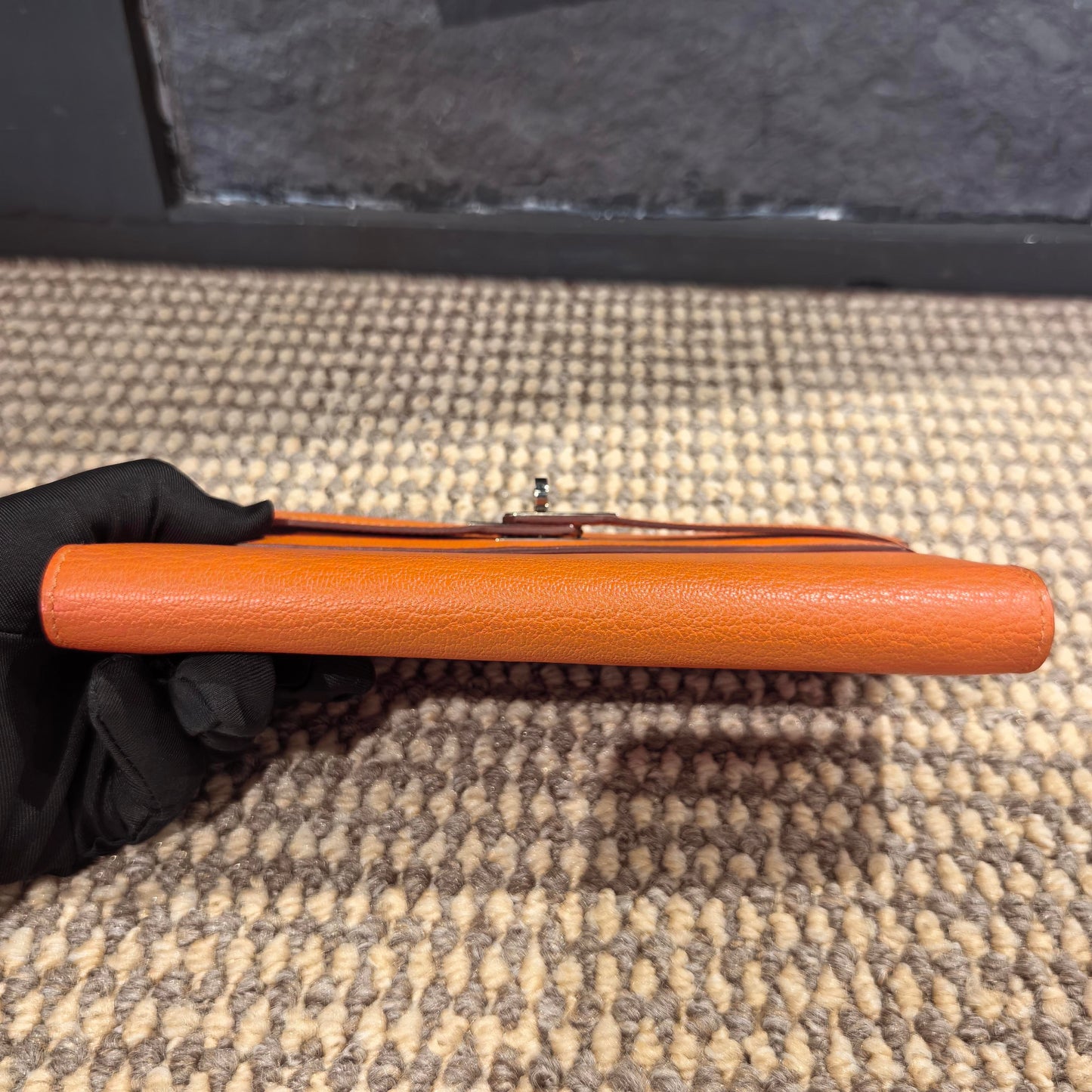 Hermes - Kelly - Leather - Orange - (medium)