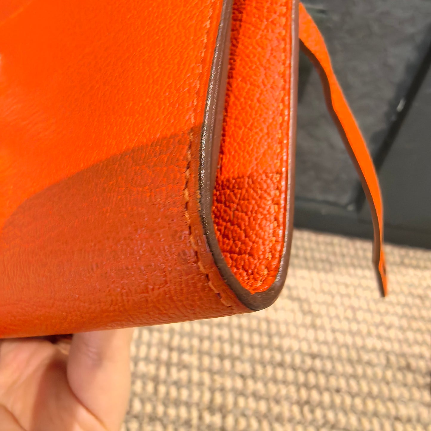 Hermes - Kelly - Leather - Orange - (medium)