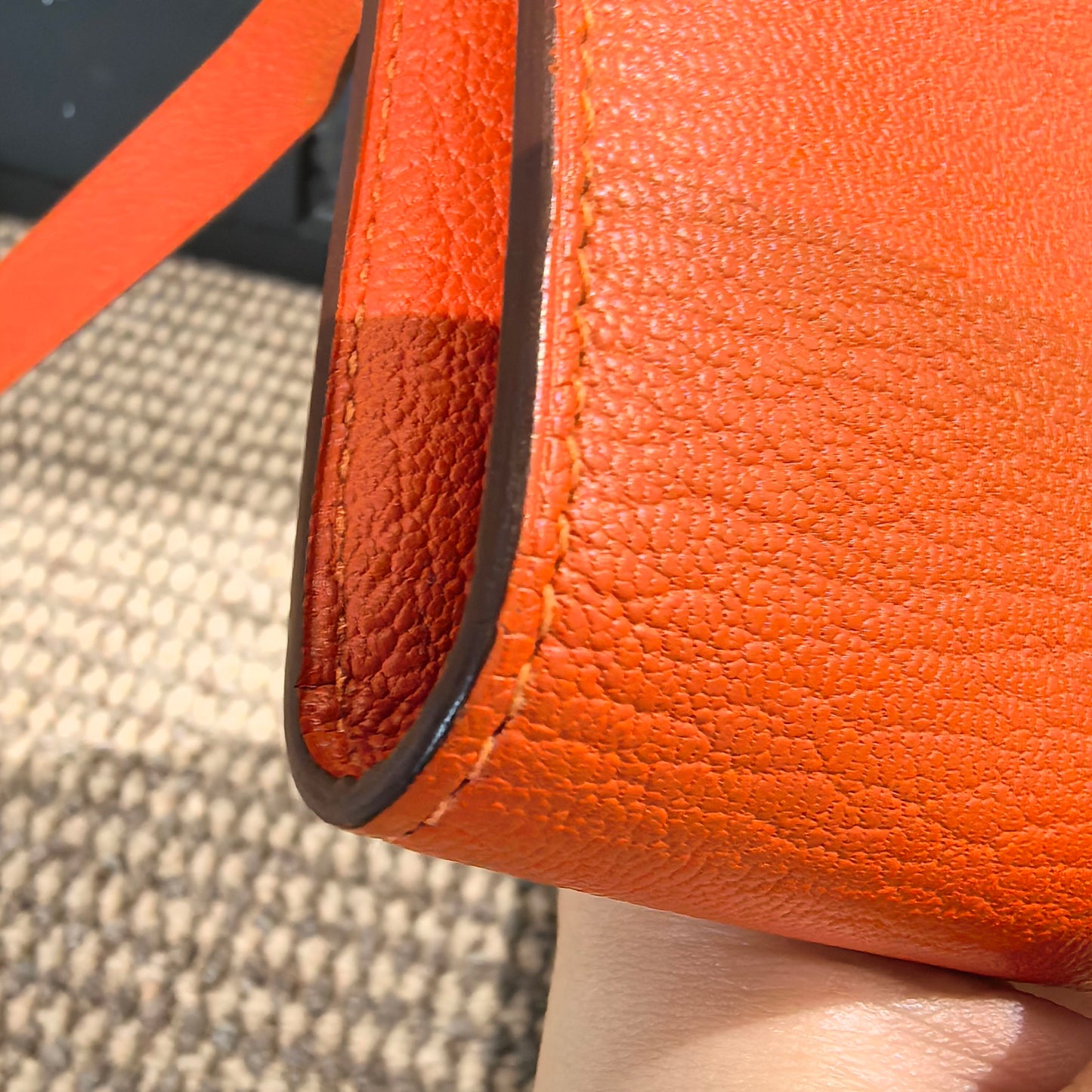 Hermes - Kelly - Leather - Orange - (medium)