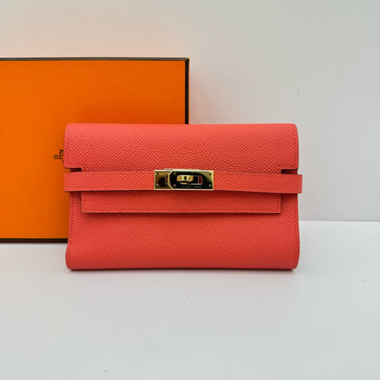 Hermes - Kelly - Leather - Orange - (mini)