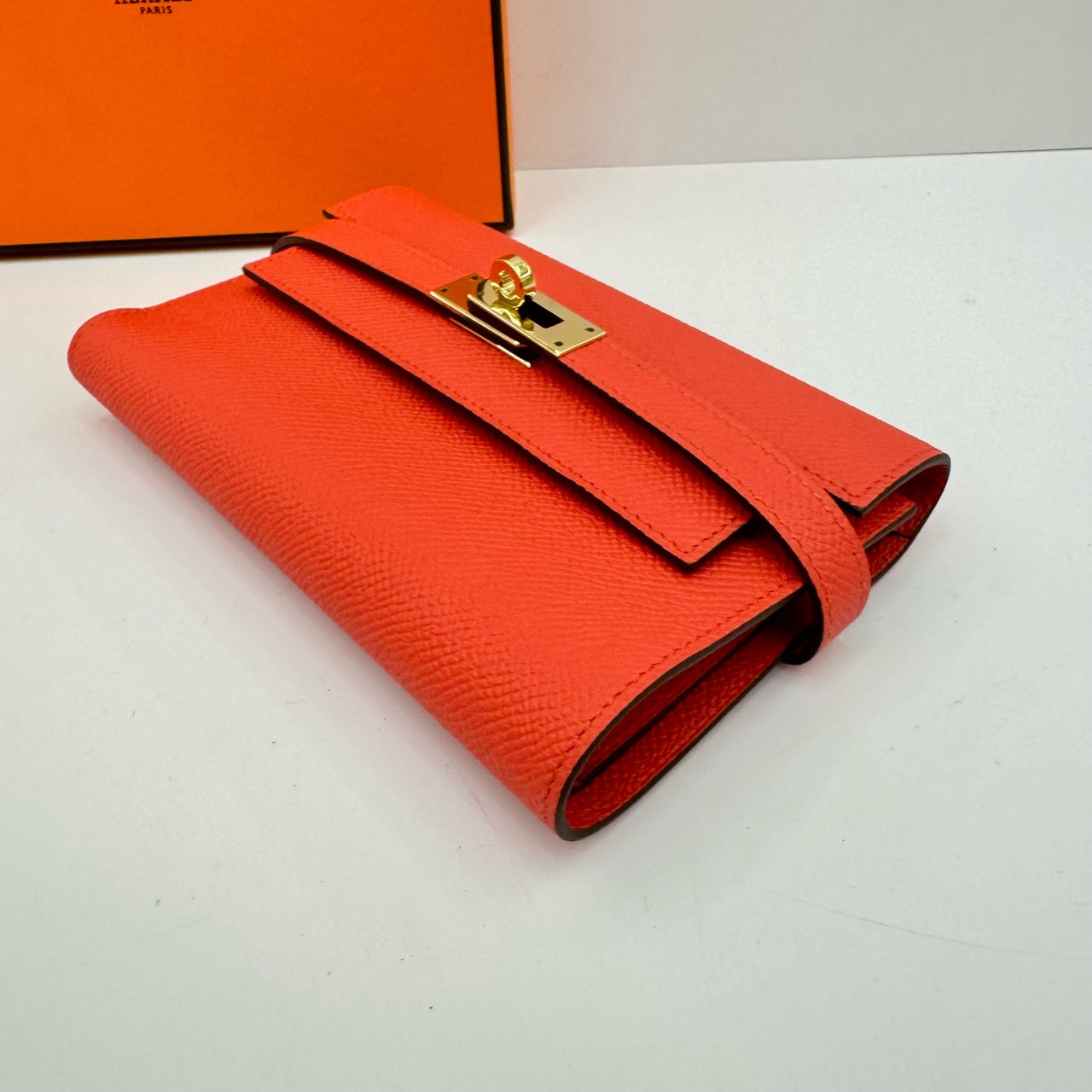 Hermes - Kelly - Leather - Orange - (mini)